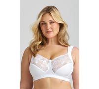 Miss Mary of Sweden Lovely Lace Womens Non-Wired Full Cup Cotton Bra White