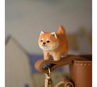 Lovely Little Carved Akita Dog DIY Handmade Wood Figurine, 2" Unique Dog Art Carving Work for Decoration Collectible Figurines (Akita Dog)
