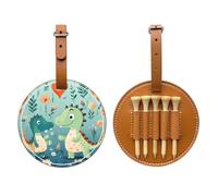 Lovely Little Dinosaur Baby Brown Golf tee Storage Bag, Multifunctional Golf tee Storage Bag for Men, Durable PU Material