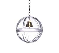 Lovely Little Flyers Bird Foraging Ball Toy with Bell, 3.5 Inch, Interactive Enrichment Hanging Toy for Medium to Large Birds, Bird Toy and Treat Dispenser for Parrots, Plastic Forage Ball for Doves