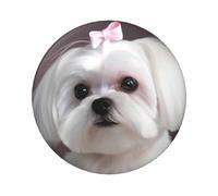 Lovely Maltese Dog Button Pins 1 Pc, 2.4 Inch Round Button Badges Metal Personalized Picture Photo Pin Buttons Kit For Craft Supplies Christmas Diy Party Projects