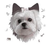 Lovely Maltese Dog Jigsaw Puzzle 175PCS Wolf Head Design Puzzle Wooden Jigsaw Puzzles for Adults Families
