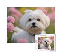 Lovely Maltese Dog Print,500 Pieces Wooden Jigsaw Family Game Jigsaw Puzzles for Adults Teens Home Decor