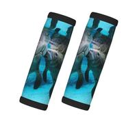 Lovely Manatee Lovers Kiss, 2 Pcs Luggage Handle Wrap Grips, Comfort Soft Handle Covers Luggage Tag
