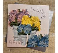 LOVELY MUM - HYACINTHS MOTHER'S DAY CARD, HAND FINISHED (M26-6)