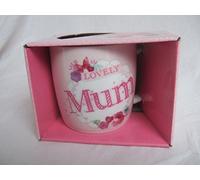 "Lovely Mum" Pink Floral Butterfly Sentimental Mug with Presentation Box