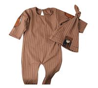 Lovely Newborn Photography Baby Romper & Knotted Hat Set for Baby Boys Girls for Photoshoots Lightweight