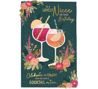 Lovely Niece Stylish Birthday Card by Wishing Well, 6 X 9 Inches