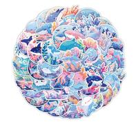 Lovely Ocean Animals Vinyl Stickers, 50 PCS Waterproof Cute Marine Life Decals for Laptops, Scrapbooking, Journals, Notebooks, Water Bottles, Suitcases, Phones & DIY Decor