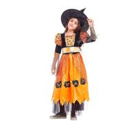 Lovely Orange Witch Costume - Witch with Witch Hat - Girls Halloween Costume B716