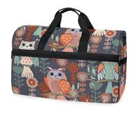 Lovely Owl Flower Travel Duffel Bag for Men Women Boys Girls Teens,Oversized Sports Gym Bag with Shoes Compartment Overnight Weekend Yoga Workout Bag Training Handbag