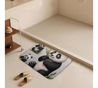 Lovely Panda Bath Mat Rug - Super Soft Absorbent Bathroom Rugs Non-Slip Quick Dry Washable Bathroom Floor Mat for Shower Tub, Coral Velvet Kitchen & Entryway Rugs 19.7"x31.5"
