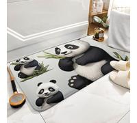 Lovely Panda Bath Mat Rug - Super Soft Absorbent Bathroom Rugs Non-Slip Quick Dry Washable Bathroom Floor Mat for Shower Tub, Coral Velvet Kitchen & Entryway Rugs 15.7"x23.6"