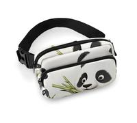 Lovely Panda Fanny Pack for Women, Personalized Waist Bag with Multi-Pockets for Men, Belt Bag for Travel, Crossbody Bags with Zipper, Adjustable Bum Bags for Running