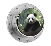 Lovely Panda Kitchen Timer 60 Minute Visual Wind Up Timers Indoor Mechanical Timers with Magnetic Base Stainless Steel Timer for Home Cooking Time Management Tool