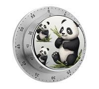 Lovely Panda Kitchen Timers for Cooking Visual Timer Stainless Steel Magnetic Timer with Alarm Cooking Timers for Baking, Exercise, Sports, Study & Outdoor Use