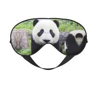 Lovely Panda Walking On The Grassland Sleep Eye Mask Comfortable Eyes Hade for Sleeping,Light Blocking Sleep Mask with Adjustable Strap