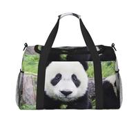 Lovely Panda Walking On The Grassland Travel Duffel Bag Large Foldable Waterproof Overnight Bag Beach Swim Bags Pool Sports Gym