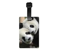 Lovely Pandas Luggage Tags for Travel Family Women Men, Funny Cute Personalized Custom Initial Id Name Card Unique Identifiers Label for Airplane Cruise Ships Baggage Suitcase