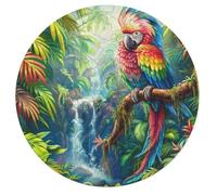Lovely Parrot 68 Piece Circular Jigsaw Puzzle Animal Shape All Ages Suitable Stress Relief Puzzle Educational Learning Through Play Home Decor 68 PCS
