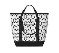 Lovely penguin A Insulated Cooler Bag, Large Cooler Tote Bags Insulated for Food, Insulated Grocery Shopping Bags with Zippered Top for Travel Picnic