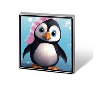 Lovely Penguin Badge Square Lapel Pins Metal Brooch Badges Art Enamel Brooch Badge Elegant Lapel Pins for Jackets Backpacks Hat Decoration Accessories