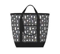 Lovely penguin Insulated Cooler Bag, Large Cooler Tote Bags Insulated for Food, Insulated Grocery Shopping Bags with Zippered Top for Travel Picnic