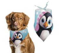 Lovely Penguin Pet Scarf Print Pet Triangle Bibs Scarf Dog Bandanas Cat Birthday Cute Soft Puppy Scarfs Washable Daily Handkerchief for Small Medium and Large Dogs