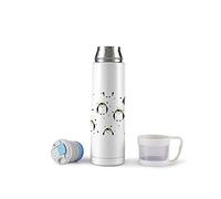 Lovely Penguins Print Vacuum Flask 500ml Stainless Steel Water Bottle Insulated Thermo Bottle with Cup for Hot Drink Coffee Tea