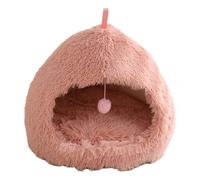 Lovely Pet House Soft Long Plush Indoor Pet Sleep Shelter with Hanging Toy Non-slip Warm Small Dog Cat Resting Bed