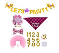 Lovely Pet Scarf for Birthday Party Custume Outfit Prince or Princess Glitter Delicate Dog Outfit for Furry Friend