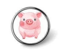 Lovely Pig Round Badge Cute Enamel Lapel Pin Brooches Button Pin Personalized Clothing Decoration Unisex Badge Holder Hats Bags Shirts Decor