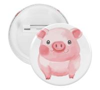 Lovely Pig Tinplate Badge Personalized Round Brooch Large Craft Button Suitable for Teachers, Nurses, Doctors, Staff, Party Gift Accessories, 5PCS, Plastic, plastics