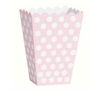 Lovely Pink Dots Paper Treat Boxes (14cm Tall) Pack of 8 - Elegant Party Favor Containers for Sweets & Gifts