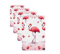 Lovely Pink Flamingos 4 Pcs Car Air Freshener Lavender Hanging Scented Cards Automotive Scented Hanging Sheets Rectangle For Car Home Office Closet Bathroom