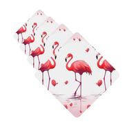 Lovely Pink Flamingos Car Air Freshener Cards Set of 4 Pieces Long Lasting Hanging Scented Cards for Bedroom Wardrobe Car Aromatherapy Tablets for Men Women Rearview Mirror Pendant