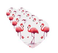 Lovely Pink Flamingos Car Air Freshener Cards Set of 4 Pieces Long Lasting Hanging Scented Cards for Bedroom Wardrobe Car Aromatherapy Tablets for Men Women Rearview Mirror Pendant