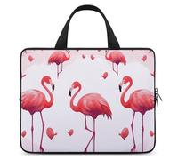 Lovely Pink Flamingos Laptop Sleeve Ultra-Thin, Lightweight & Waterproof 15inch Laptop Bags, Durable Neoprene Material, Portable Protective Computer Bag with Hand Strap
