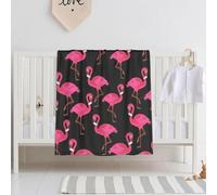 Lovely Pink Flamingos Print Baby Blankets, Toddler Blanket For Boys Girls, Double Layer, Crib Receiving Blanket,