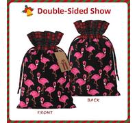 Lovely Pink Flamingos Print Christmas Gift Bag For Christmas Holiday, Birthday, Wedding Or Daily Gift