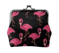 Lovely Pink Flamingos Print Compact Coin Purse Exquisite Kiss Lock Wallet Cute Mini Pouch Coins Cards Wallet