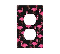 Lovely Pink Flamingos Print Duplex Device Receptacle Wall Plate Electrical Switch Plate Outlet Cover.