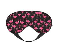 Lovely Pink Flamingos Print Sleep Eye Mask with Adjustable Strap Soft for Airplane Travel Relax Yoga Nap Meditation