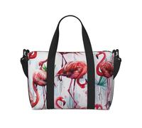 Lovely Pink Flamingos Print Travel Duffel Bag, Lightweight Water-Resistant Weekender Spacious Gym & Travel Bag for Men, Women & Teens