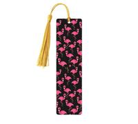 Lovely Pink Flamingos Print Wooden Bookmark Wood with Tassel for Reading,Perfect Present for Book Lovers