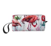 Lovely Pink Flamingos Printed Makeup Bag with Handle, Lightweight Portable Cosmetic Organiser for Travel, Gym & Daily Use â€“ Gift for Women Girls