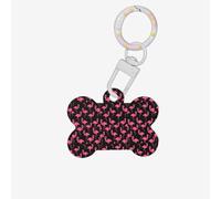 Lovely Pink Flamingos Printing Acrylic Dog Bone Ornament Pet Tags Key Chain Holiday for Lovers Dogs Gift