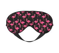 Lovely Pink Flamingos Printing Soft Eye Mask Reversible Cover for Travel Adjustable Strap Blackout Sleep