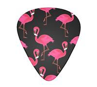 Lovely Pink Flamingos Prints Guitar Plectrums 12 Pieces Set - Comfortable In The Hand With Smooth Edges Three Thicknesses To Match