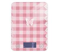 Lovely Pink Lace Butterfly Plaid bariatric Digital Food Scales 11lb/0.18oz, 5kg/5g Digital Kitchen Scale with 4 Unit for Roasting Baking Cooking (Batteries not Included)